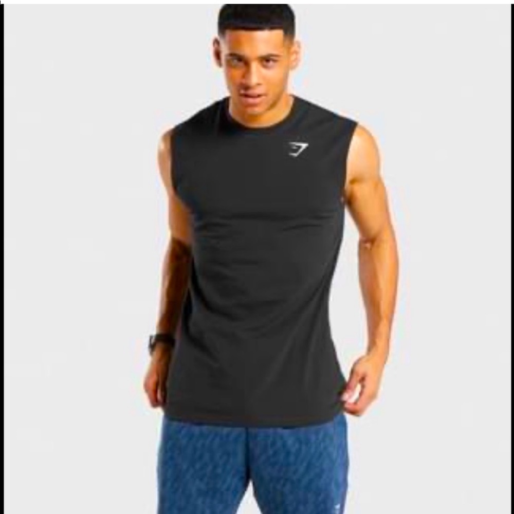 Gymshark Workout Tank Top Muscle T Shirt Gray